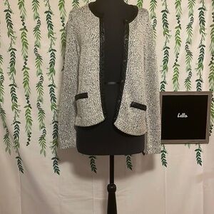 Size Small Talbots Shimmer Blazer with Pleather and Snaps B2